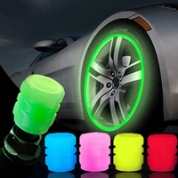 4Pcs Luminous Valve Caps Fluorescent Green Blue Night Glowing Car Motorcycle Bicycle Wheel Styling Tyre Hub Universal Cap Decor