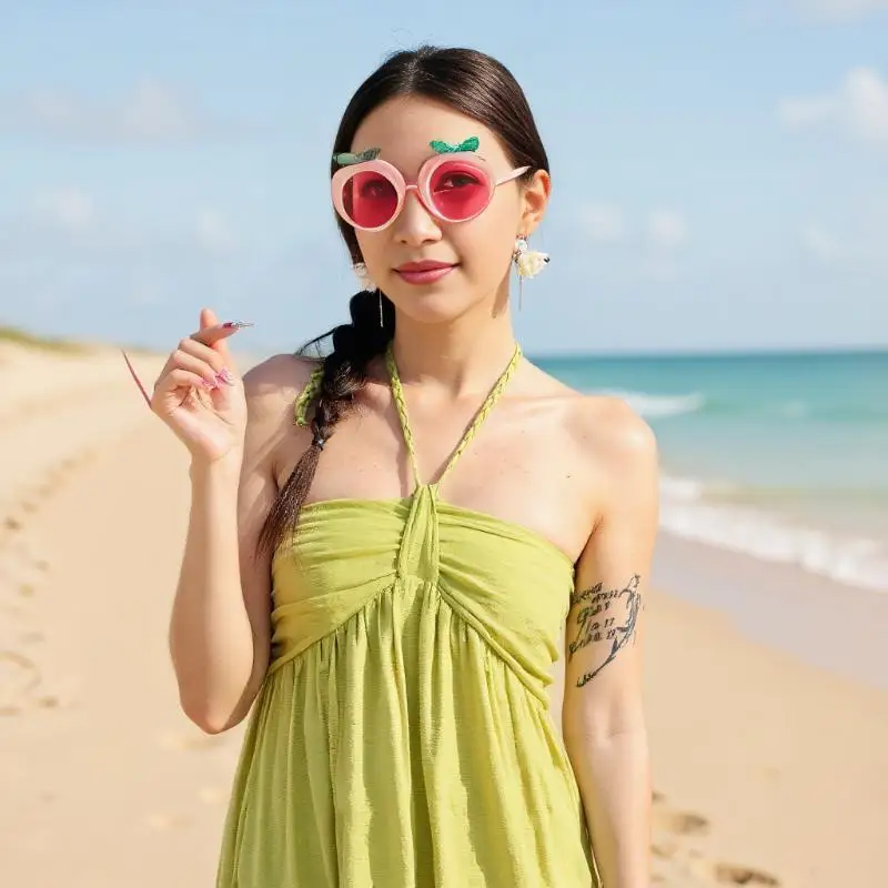 إكسسوار للحفلات بطابع هاواي، نظارات مضحكة لديكور أعياد الميلاد في حوض السباحة الصيفي على الشاطئ