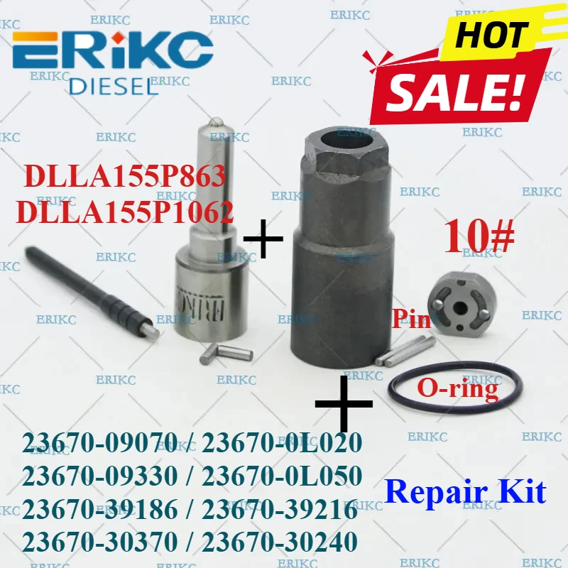 23670-0L020 23670-09070 Injector Repair Kit Valve 10# DLLA155P863 for Toyota 23670-09330 23670-0L050 23670-39216 23670-39186