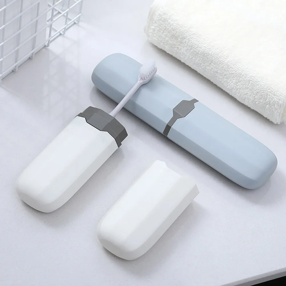 4Pcs Premium Toothbrush and Toothpaste Travel Case Set Safe Bpa Free Plastic Toothbrush Holder Toothpaste Holder for Vacation