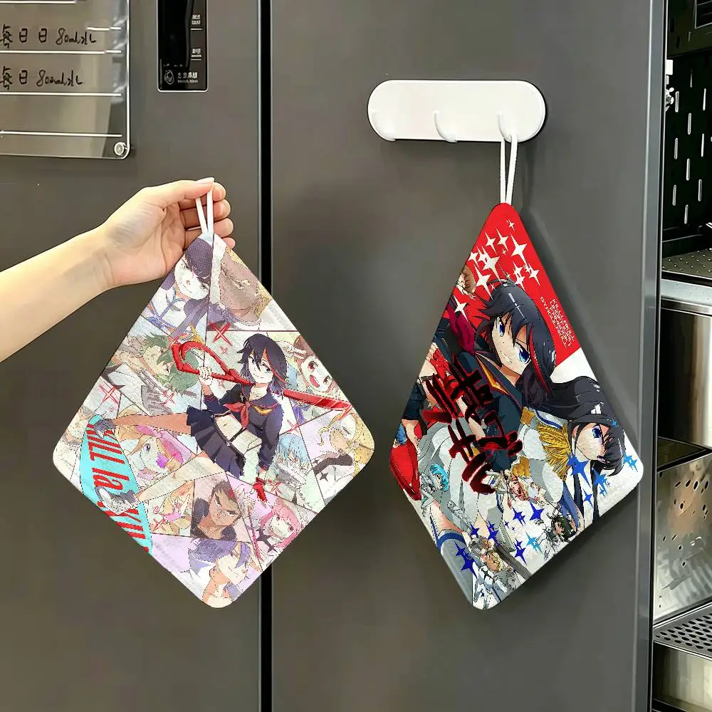 Anime K-KILL La K-KILL  Polyester Cotton Hand Wiping Towel, Hanging Design, Durable for Household Restaurant Toilet Use
