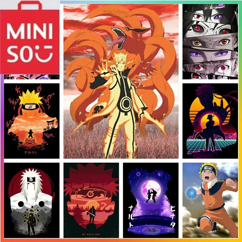 MINISO Naruto Anime pintura de diamante Kit de punto de cruz 5D DIY arte mosaico bordado elemento cuadrado imágenes patrón decoración del hogar
