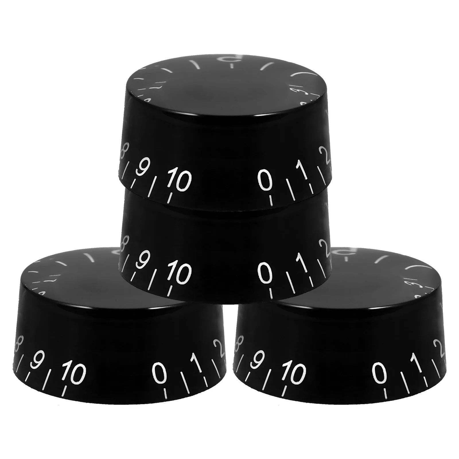 

4pcs Electric Guitar Knobs Volume Control Transparent Speed Bass Plastic Caps White Letters Anti-Slip Durability Guitar
