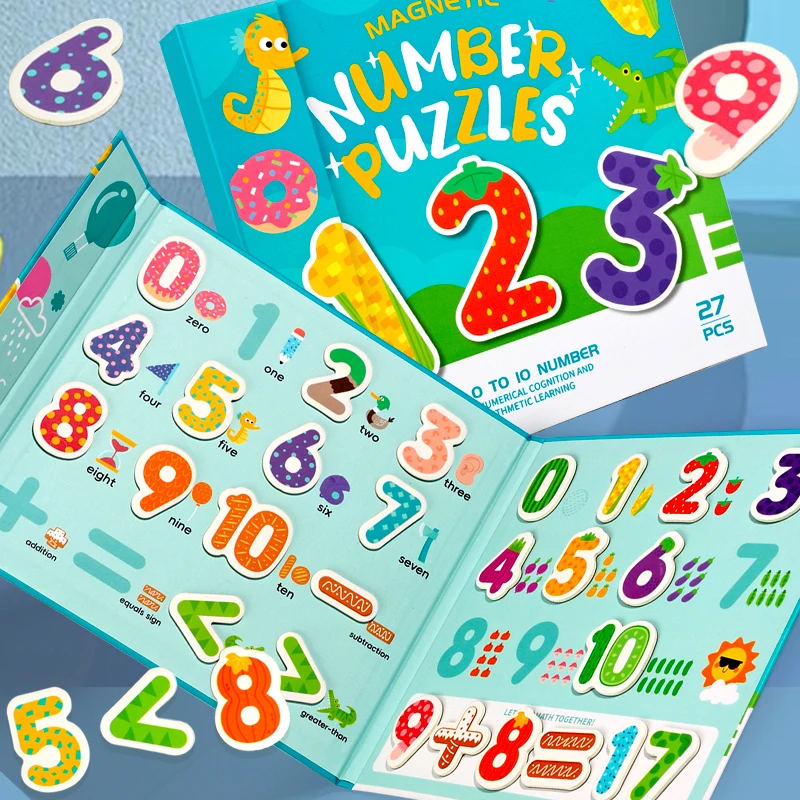 Kids English Magnetic Letters Card Toddlers Quiet Book Math Arithmetic Montessori Educational Toys Baby Early Learning Math Toys