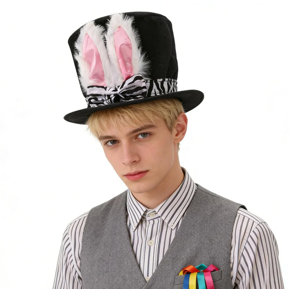 Easter Bunny Ear Headpiece Hat Cosplay Cute Rabbit Plush Headwear Hats Party Carnival Halloween Costume Props