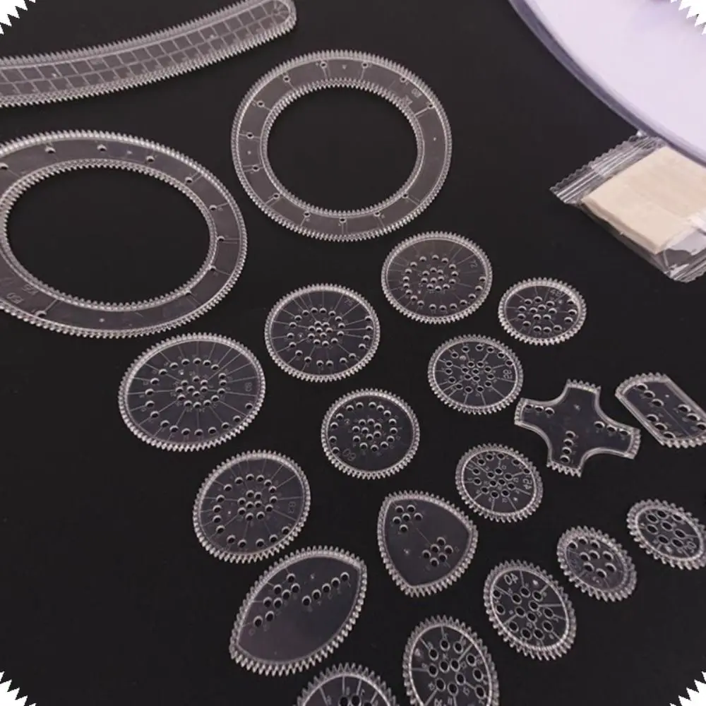 5/12/22PCS Interlocking Gears Wheels Spirograph Plastic Special Shaped Drawing Toys Set Geometric Ruler School Office