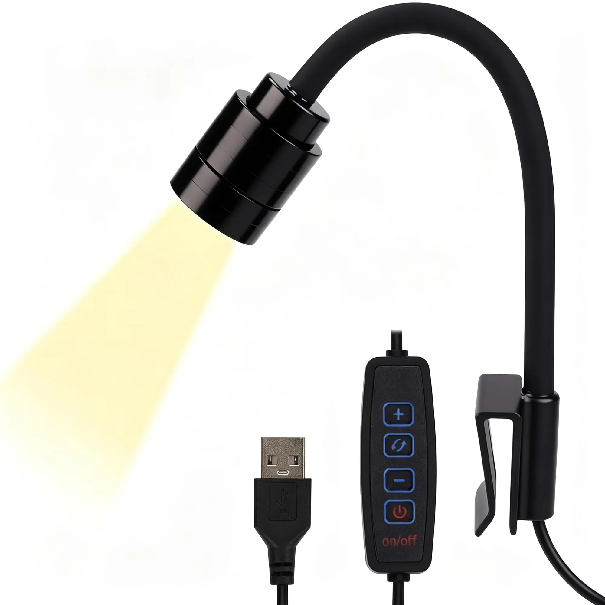 Aquarium LED Spotlight Dimmable 3 Color Fish Tank Light Adjustable Beam Clip On Aquarium Lamp
