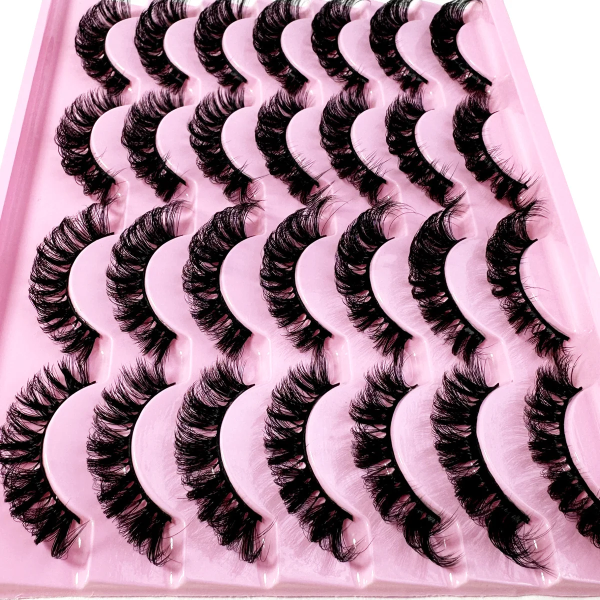 14 pares de pestañas cortas suaves de 15-20mm con forma de ojo de gato, esponjosas y tenues, embalaje hecho a mano, 100% esponjoso, pestañas de visón naturales, herramienta de maquillaje