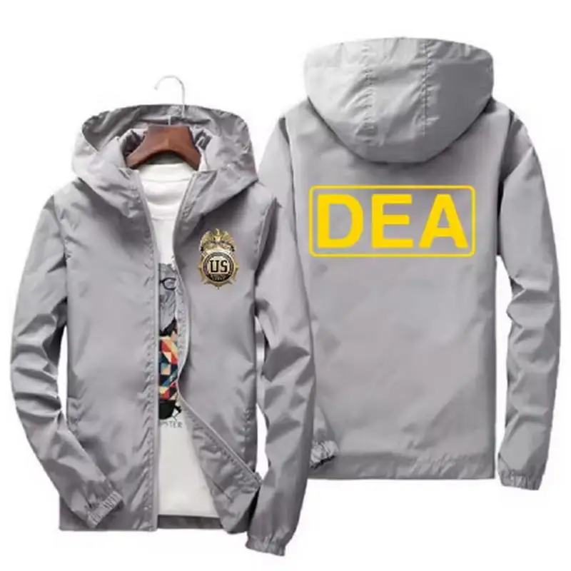 DEA Hochwertiger dünner Herrenmantel 2024, Frühling und Herbst, lässige Oberbekleidung für Herren, bedruckte Jacke, Windjacke – Detail 9