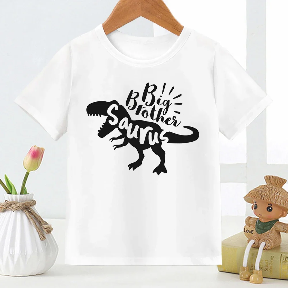 Big Brother Saurus Kids T Shirt Big Brothers Big Sisters Letter-printed Children's T-shirt Stranger Things Tops Tee Huggy Wuggy