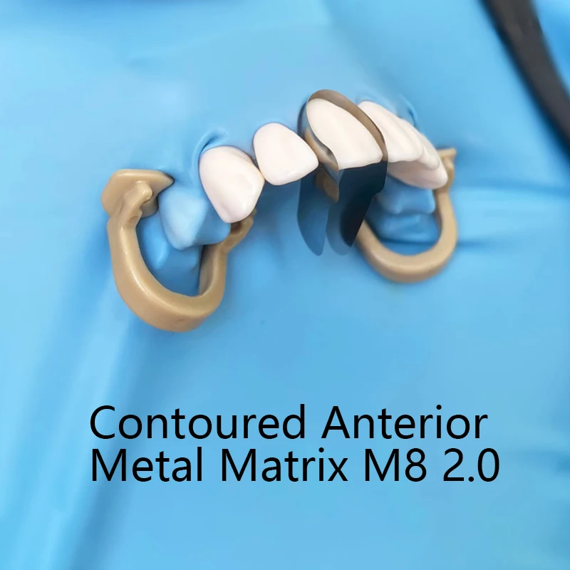 30pcs Lab Matrix Bands M8 2.0 Anterior Sectional Contoured Matrix System Metal Matrix Bands Tooth Restoration Materials