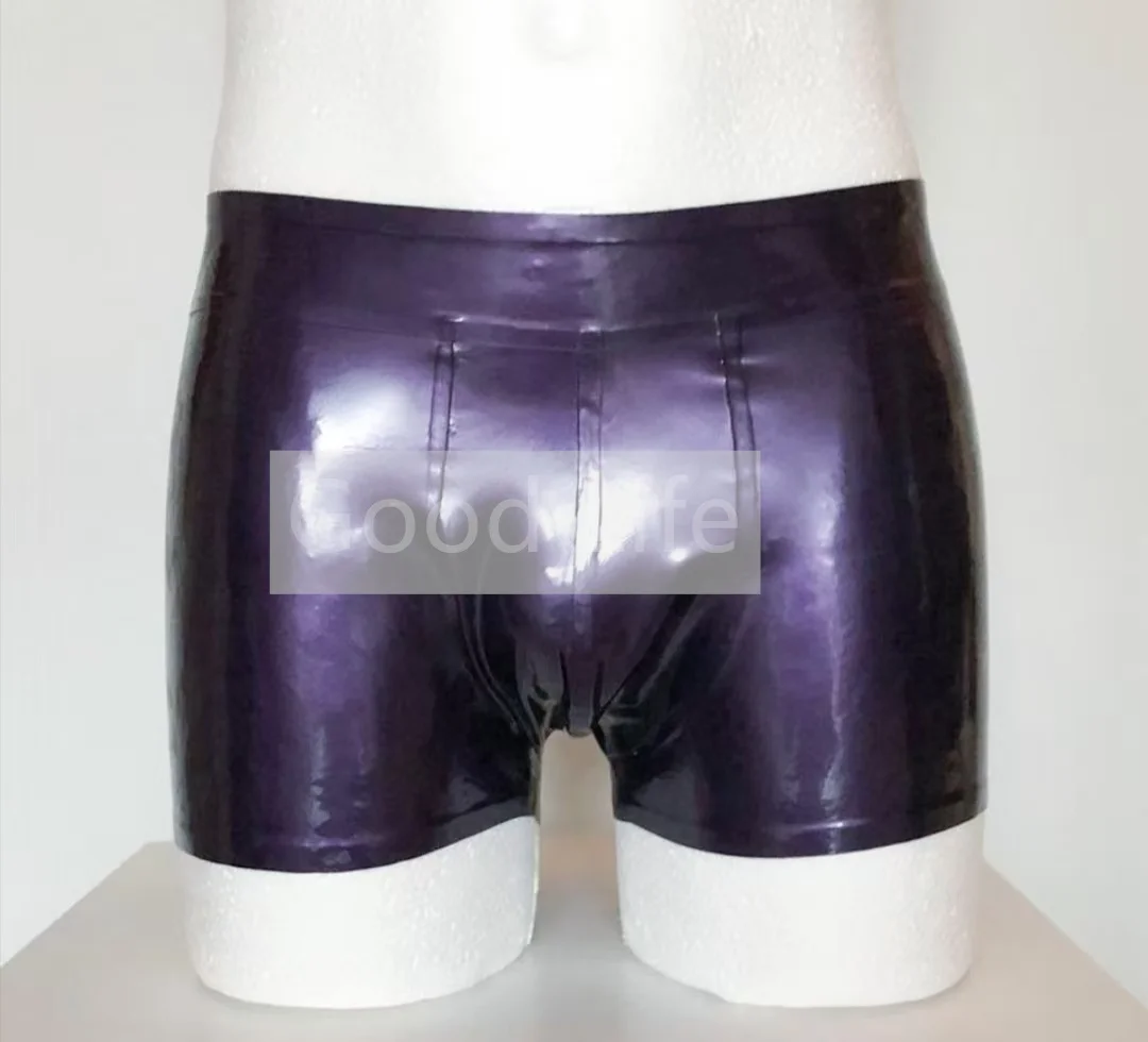 

Handmade Men's Latex 3D Crotch Shorts Sexy Natural Latex Men Boxer Rubber Shorts Male Underwear Gummi Latex Cosplay Party Outfit