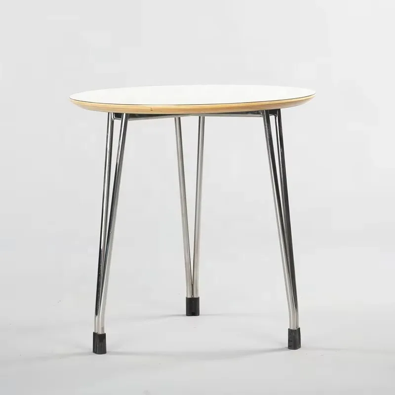 Metal wood-topped low coffee table for use in hospitals, apartments, and home bars - durable and easy to assemble