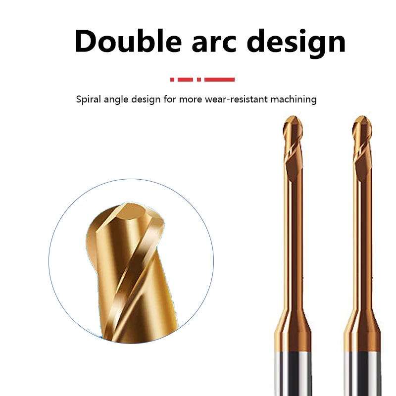 SENO 1PCS Milling Machine HRC55 Extra Long Ball Nose End Mill 2 Flutes Woodworking Tools CNC Finishing Machining Endmills