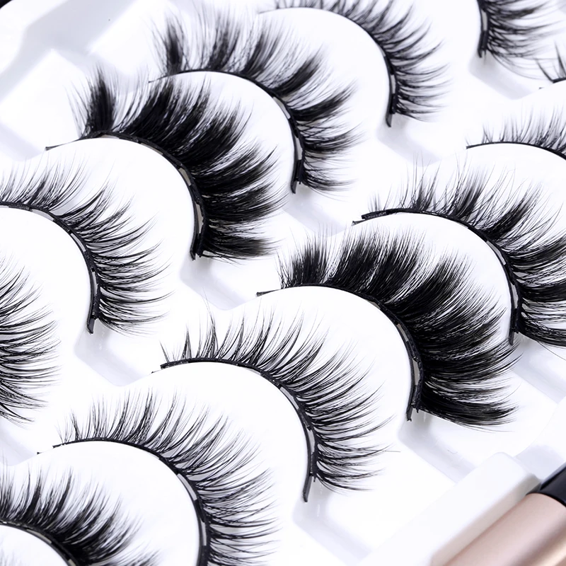 10 Pairs Magnetic False Eyelashes Magnetic Liquid Eyeliner Set Multiple Styles Thick 5 Magnets Eyelashes Extension Wholesale