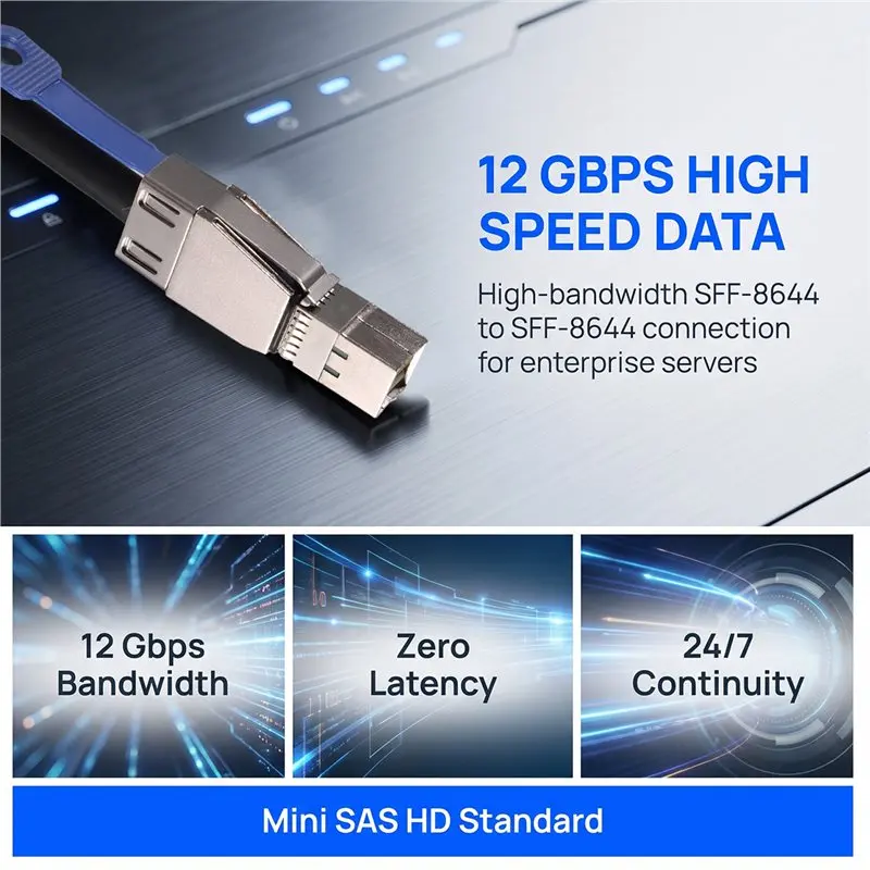 DIGITALBUY SFF-8644 To SFF-8644 Server Cable SFF-8644 To SFF-8644 External Server Cable 12Gbps HD High Speed Data Cord