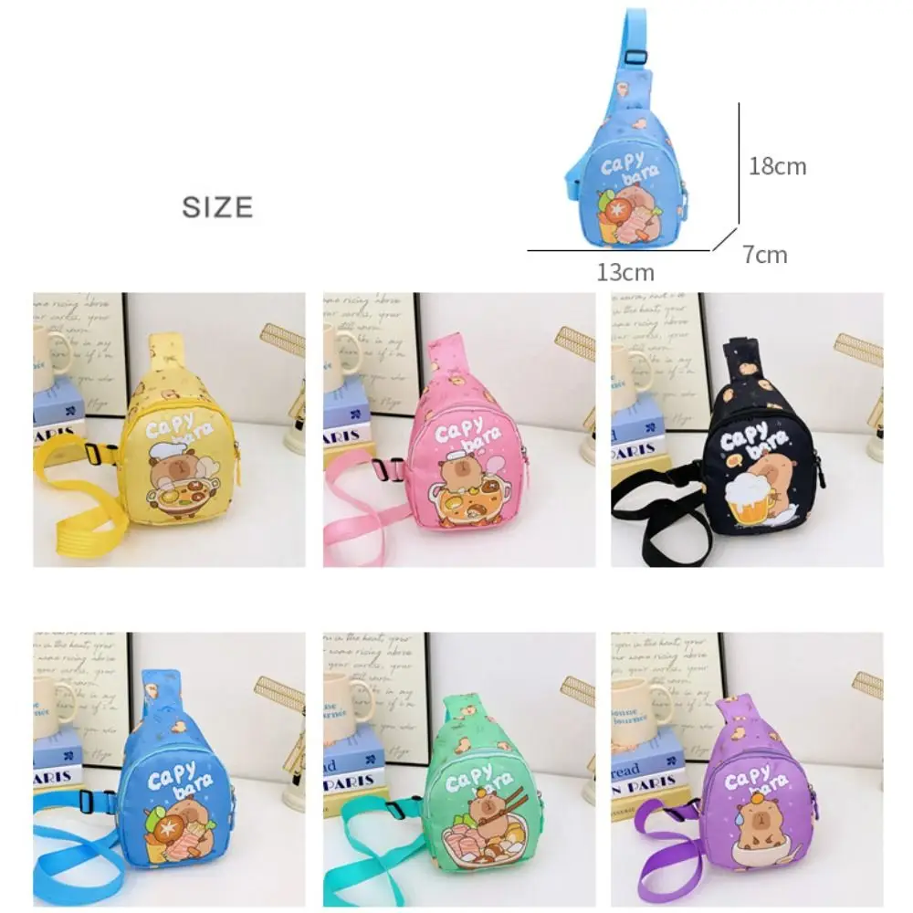 جديد الكرتون كابيبارا حقيبة صدر للرجال حزام الكتف قابل للتعديل النايلون الأطفال حقيبة كروسبودي حقيبة كتف الهدايا