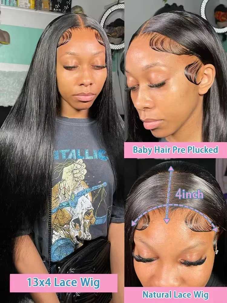 13x6 العظام مستقيم 100% شعر الإنسان الدانتيل الجبهة الباروكات البرازيلي غلويليس 30 36 بوصة مستقيم 13x4 HD الدانتيل الشفاف شعر مستعار أمامي