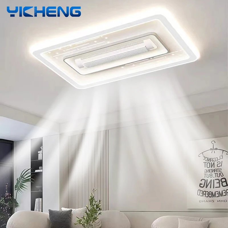 NEW Ultrathin Bladeless Ceiling Fan With Lights Remote Control Minimalism Modern Fan Lighting Living Room Bedroom Led CeilingFan