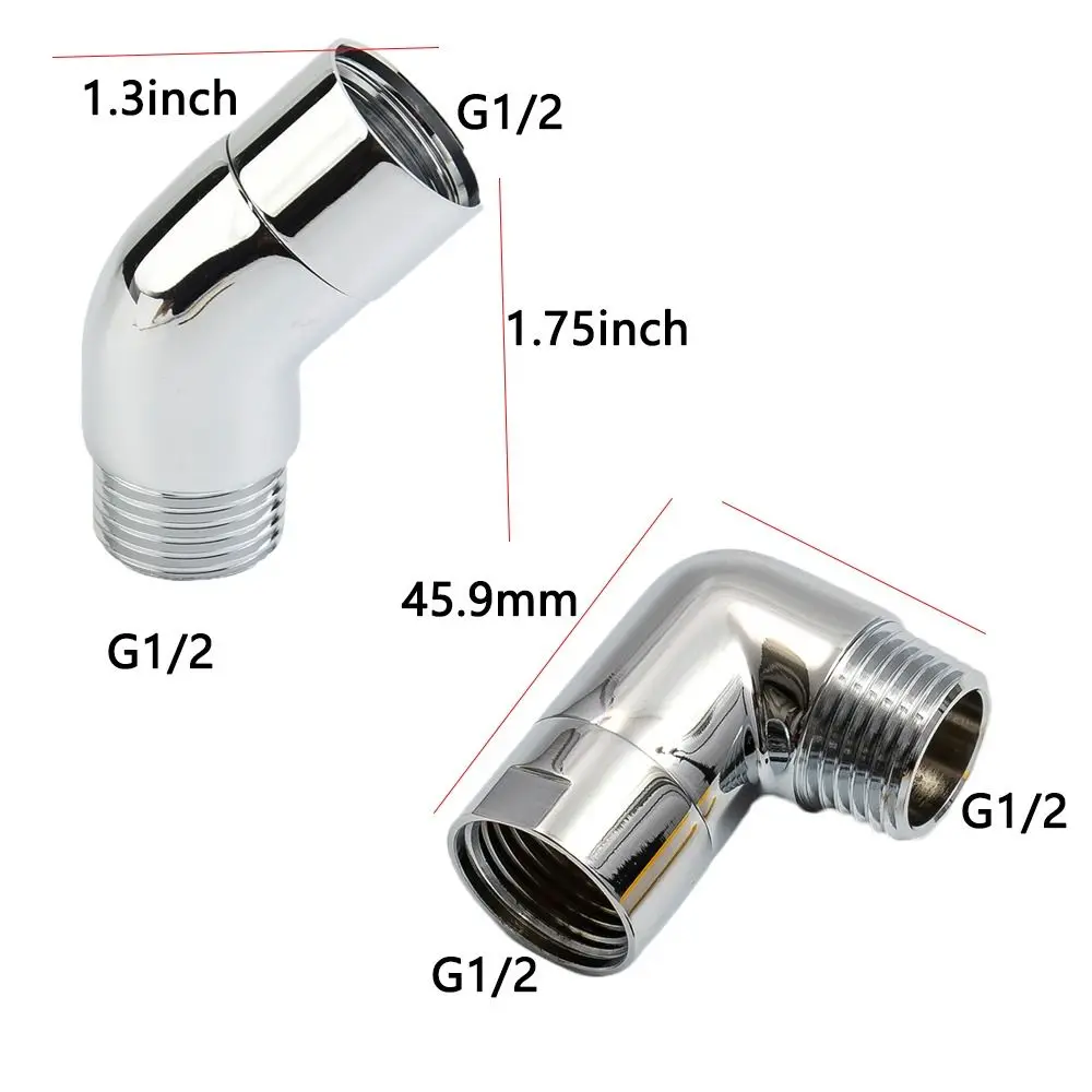 Shower Head Elbow Adapter G1/2 Connections Shower Arm Extension Angle  90° 135° Elbow Hand Shower Top Spray Elbow