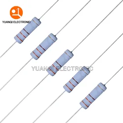 10pcs 5W Metal oxide film Resistor 5% 1R-10M 100R 430R 470R 1K 4.3K 5.1K 10K 33K 47K 100K 1M 150 240 470 ohms Carbon Film