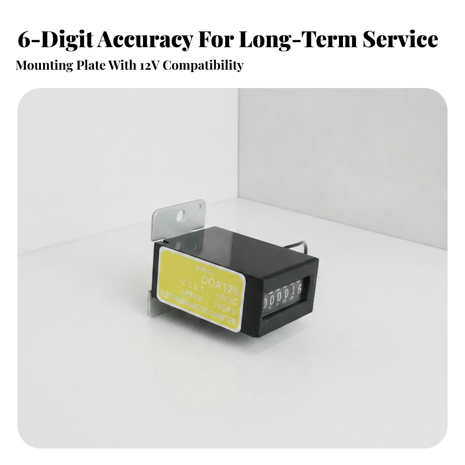 Six Wheel Mechanical Counter for Amusement Machines with Clear View Window and 18 CPS Rate