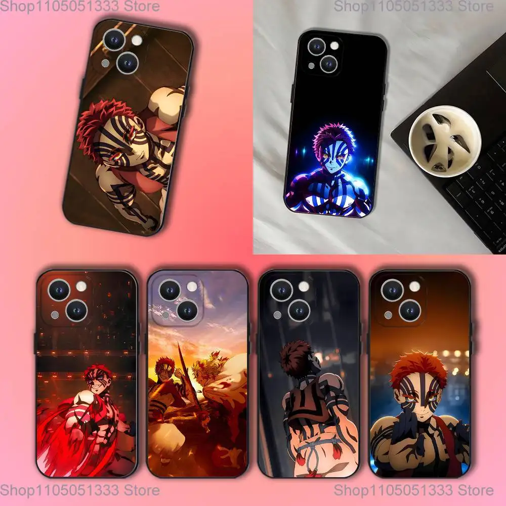 

Rengoku A-Akaza D-Demon S-Slayer Phone Case For iPhone 16,15,14,13,12,11,Pro,XS,Max,XR,Plus,E,SE4,Mini Black Soft Cover