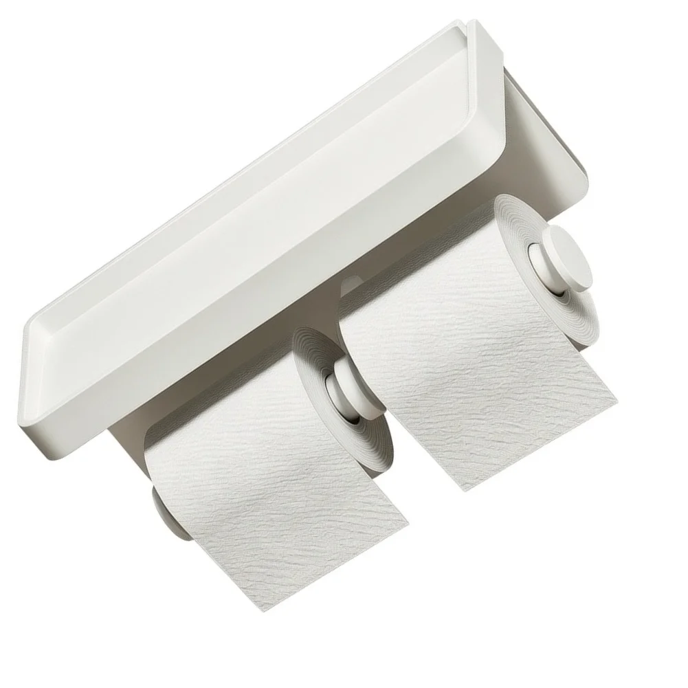 Modern Stainless Steel Wall Mounted Roll Rack Dual Reel Rust Resistant Washroom Towel Storage Bracket Home Bathroom Accessories
