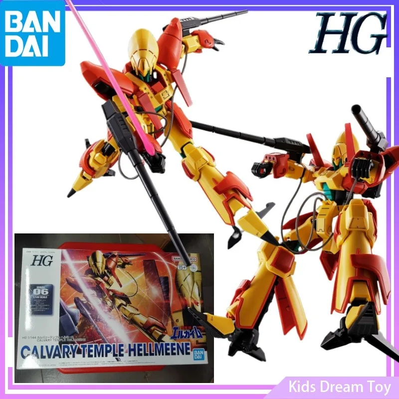 

Assembly Bandai Stock Original PB Limited HG GUNDAM Anime Figures CALVARY TEMPLE HELLMEENE Action Figures Toys Collectible Model
