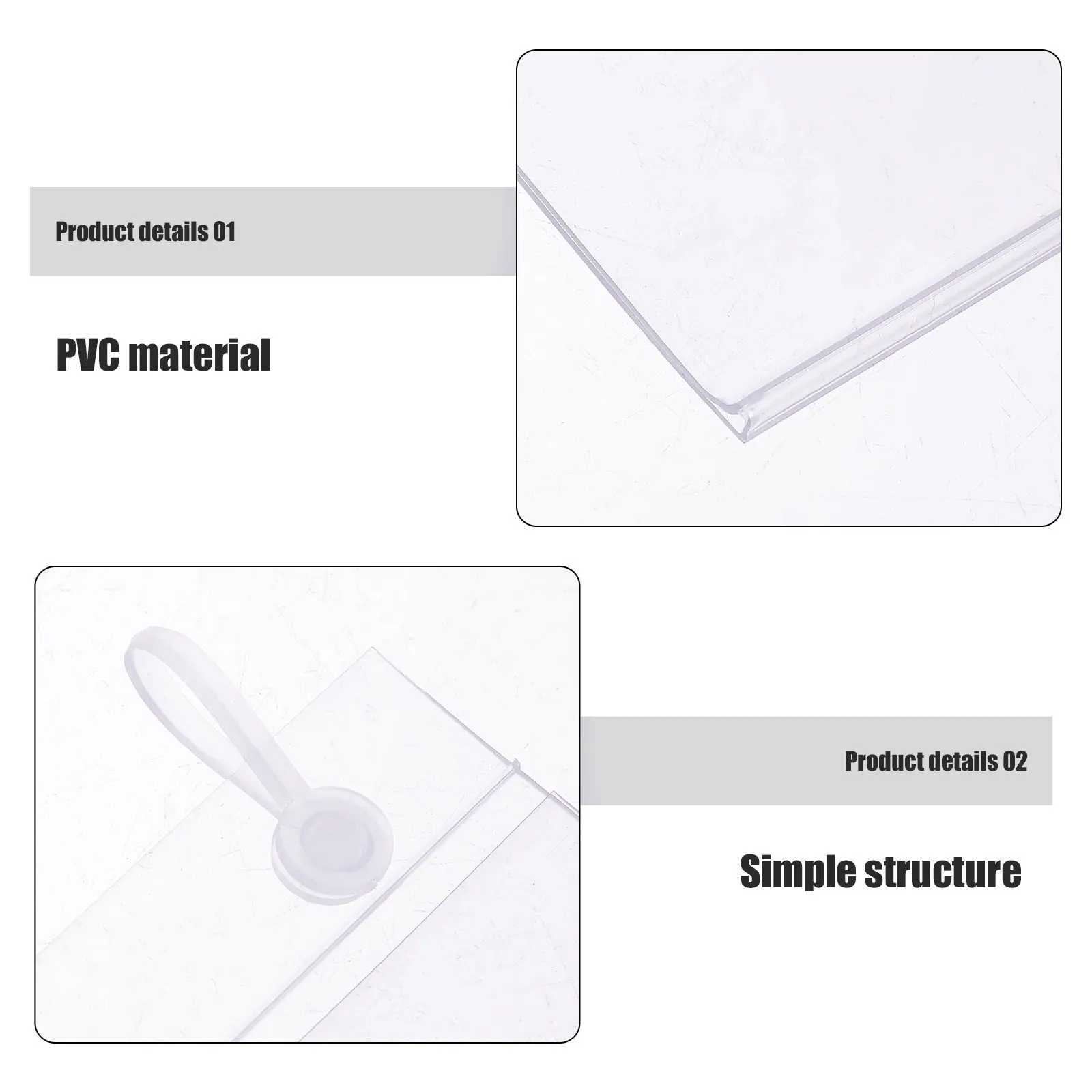 50Pcs PVC Price Tag Holder Transparent Shelf Label Display Stand for Supermarket Retail Store Merchandise Sign Holder view 3