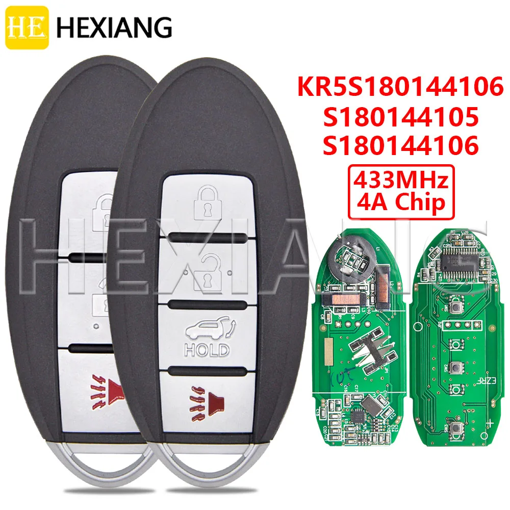 HE KR5S180144106 S180144105 S180144106 4A PCF7953M Chip 433MHz Keyless Go Car Remote Key For Nissan Rogue X-Trail 2014 2015 2016