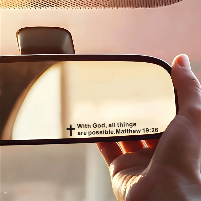 Christian Faith With God All Things Are Possible Sticker Vinyl Decal for Car Mirror Windshield Laptop Phone Cup Decor
