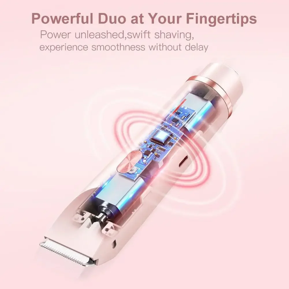 2-in-1 Woman Hair Removal Electric Razor Device Portable Hair Removal Knife Cordless Painless Body Groomer Bikini Trimmer