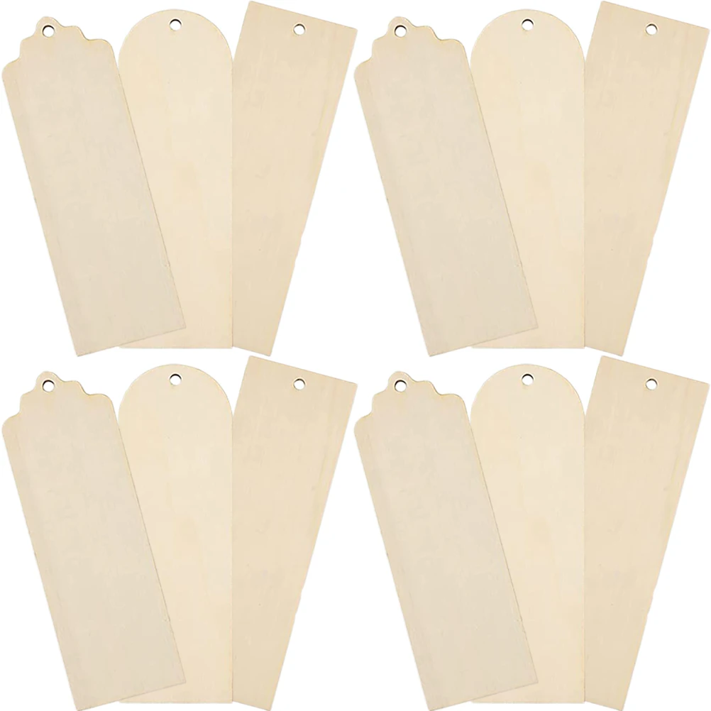 

Wooden Blank Bookmarks DIY Material Kids naments Students Reading Tags Unfinished Wooden Bookmarks Craft Supplies Hanging