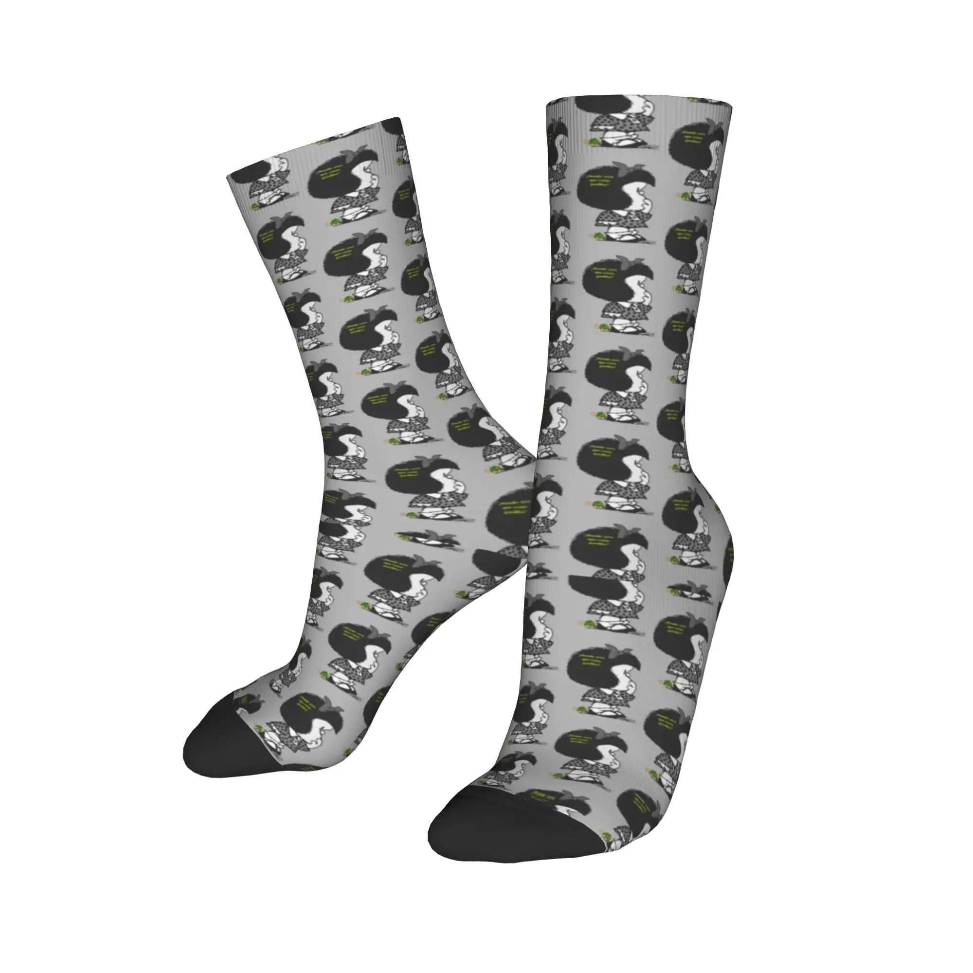 Autumn Winter Harajuku Men's Women's Mafalda Turtle Socks  Non-slip Sports Socks
