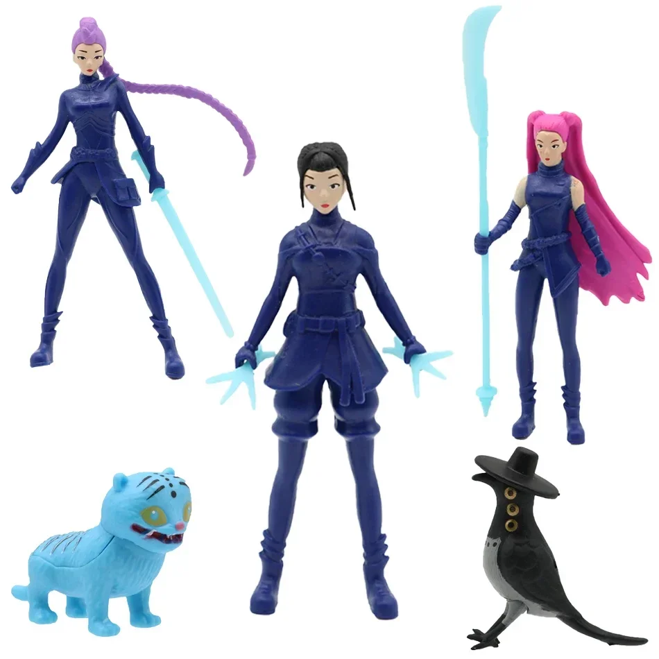 

2025_@ 5pcs/Set Kpop Demon Hunters Action Figure Toy Derpys Tiger Rumi Mira Zoey Sussy Figurine Doll For Fans Gift