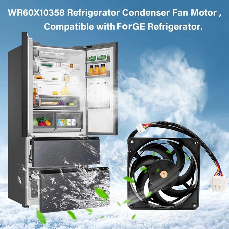 ABGR-WR60X10358 WR60X10339 Réfrigérateur Condenseur Ventilateur Pour Réfrigérateur GE GNE26GSDDSS GNE26GSDFSS GNE26GMDBES GNE26GGDBBB