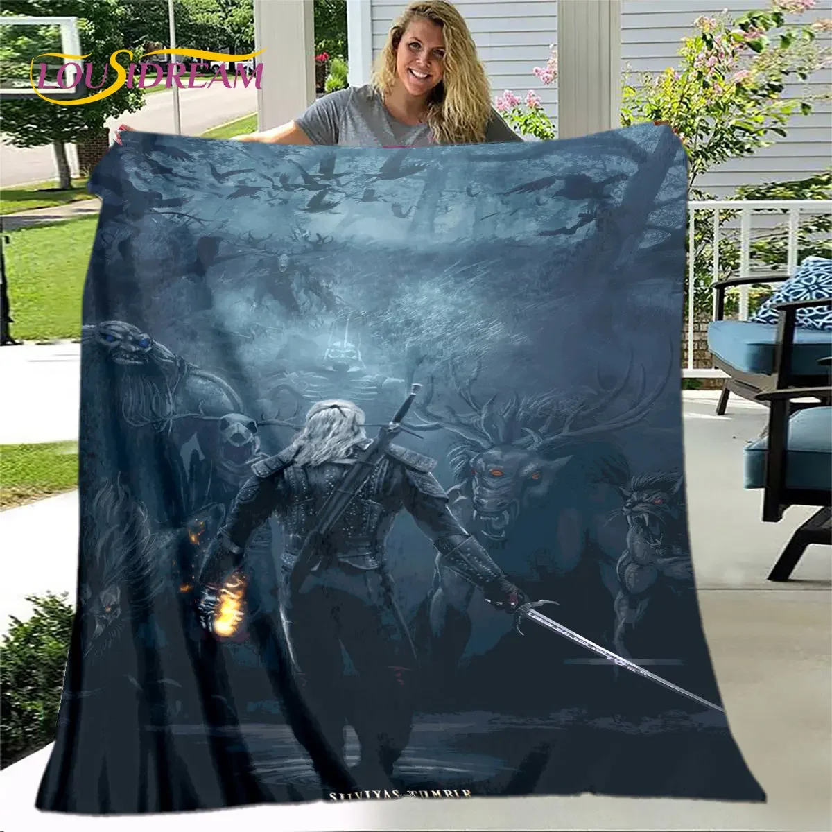 The Witcher Game Gamer Soft Plush Blanket,Flannel Blanket Throw Blanket for Living Room Bedroom Bed Sofa Picnic Cover Bettdecke