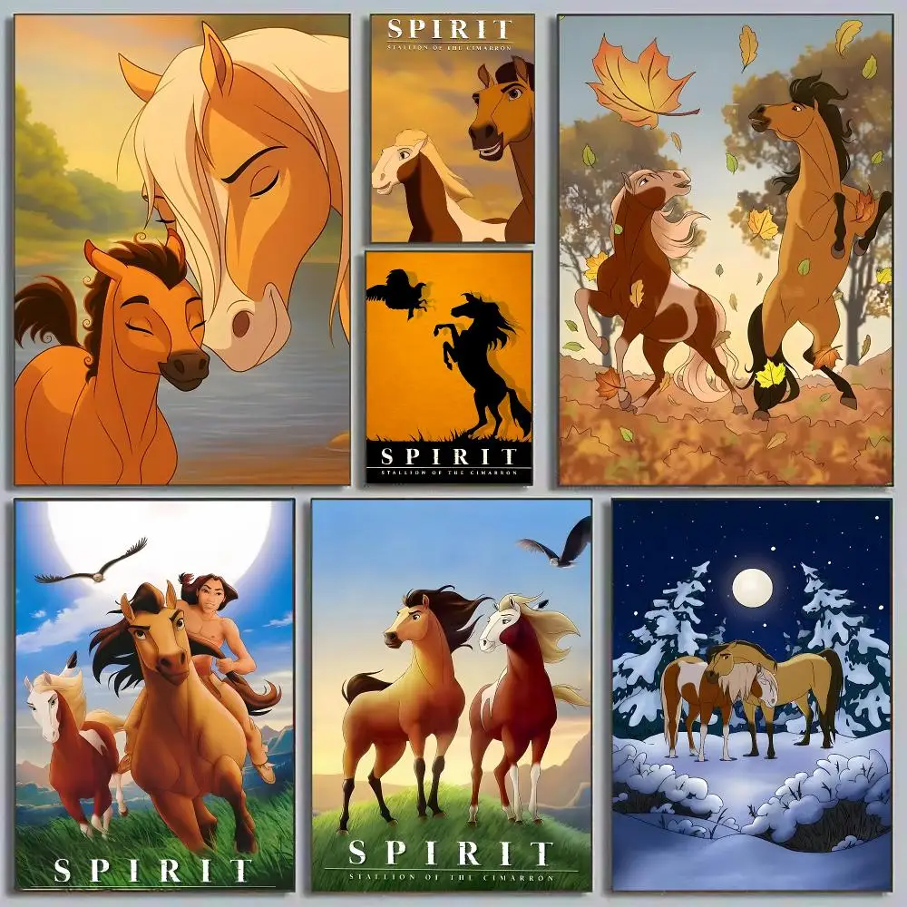 Anime S-Spirit Stallion of the Cimarron Poster HD Wall Art Aesthetic Decor for Living Room Bedroom Office Stylish Gift