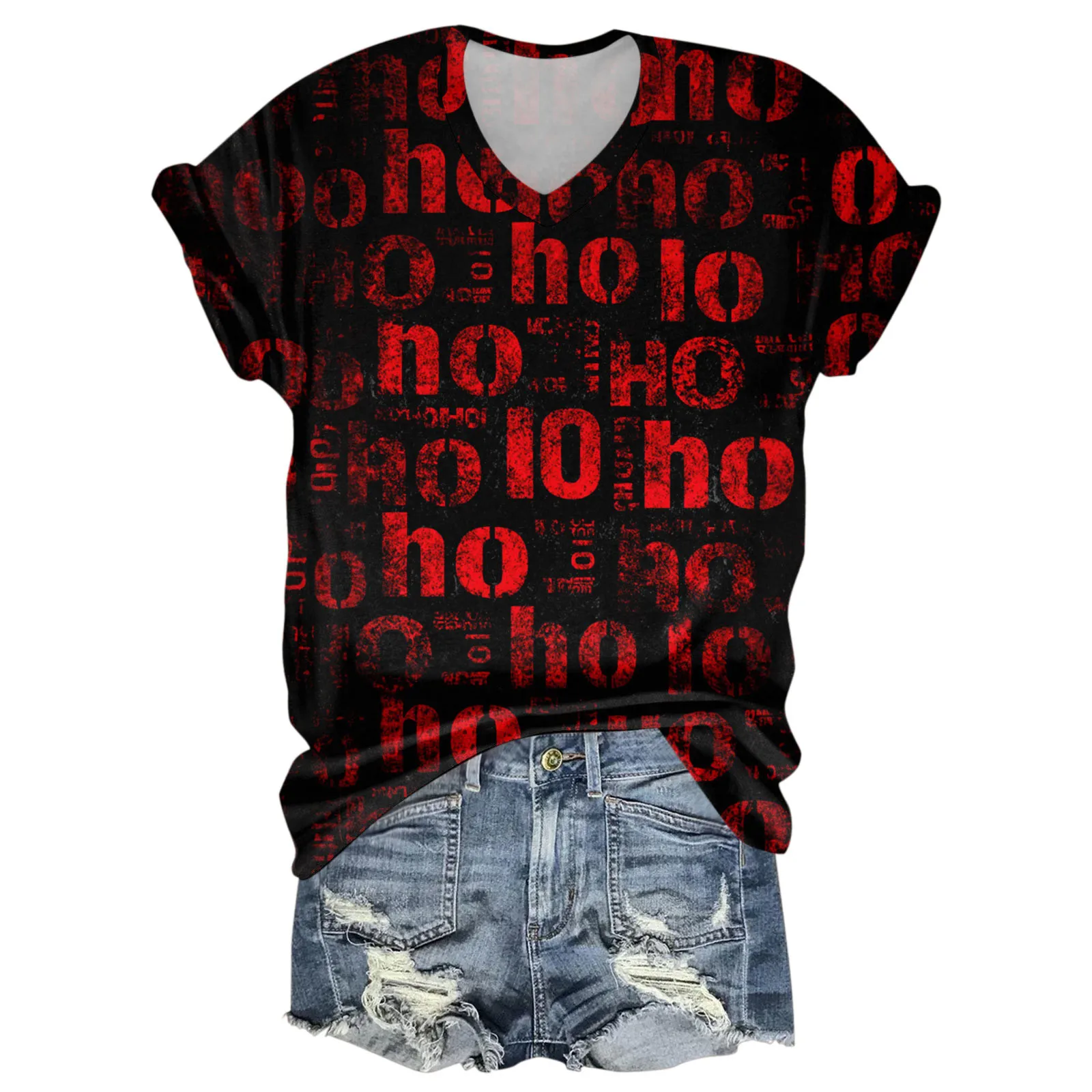 สตรีแฟชั่นสบายๆสามไตรมาสฮาโลวีนตัวอักษร Face พิมพ์ด้านบนสตรีเสื้อยืด Ropa Mujer Y2k เสื้อผ้า Roupas femme