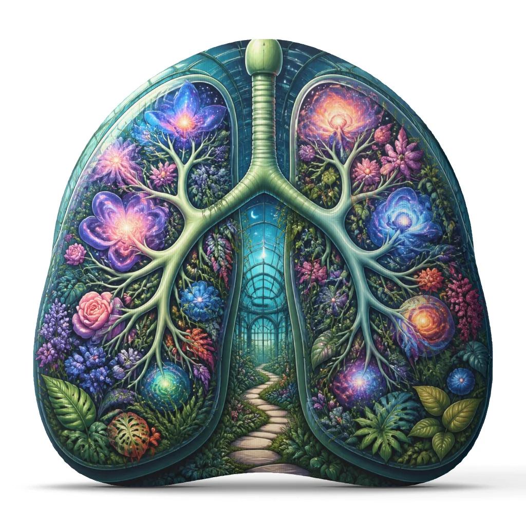 Anatomical Lung Greenhouse Throw Pillow Botanical Galaxy Cushion Plush Stuffed Irregular Decor for Nature Dreamers Home Gift