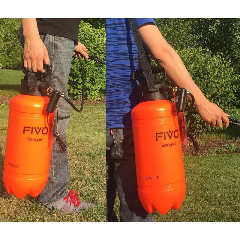 Pulvérisateur électrique et manuel pour pelouse et jardin, avec banque d'alimentation aste au lithium-ion et sangle initiée (2 gallons)