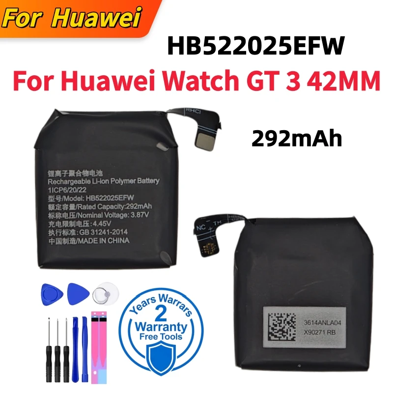 New high quality HB522025EFW For Huawei Watch GT 3 42MM MIL-B19 Replacement Battery Watch GT3 Smart Watch Bateria Batterij