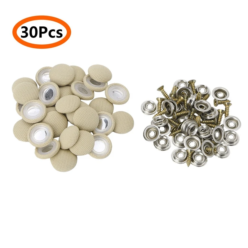 60Pcs Car Ceiling Cloth Fixing Screw Car Roof Fixed Buckle Snap Rivets Retainer Automotive Headliner Repair Button Beige