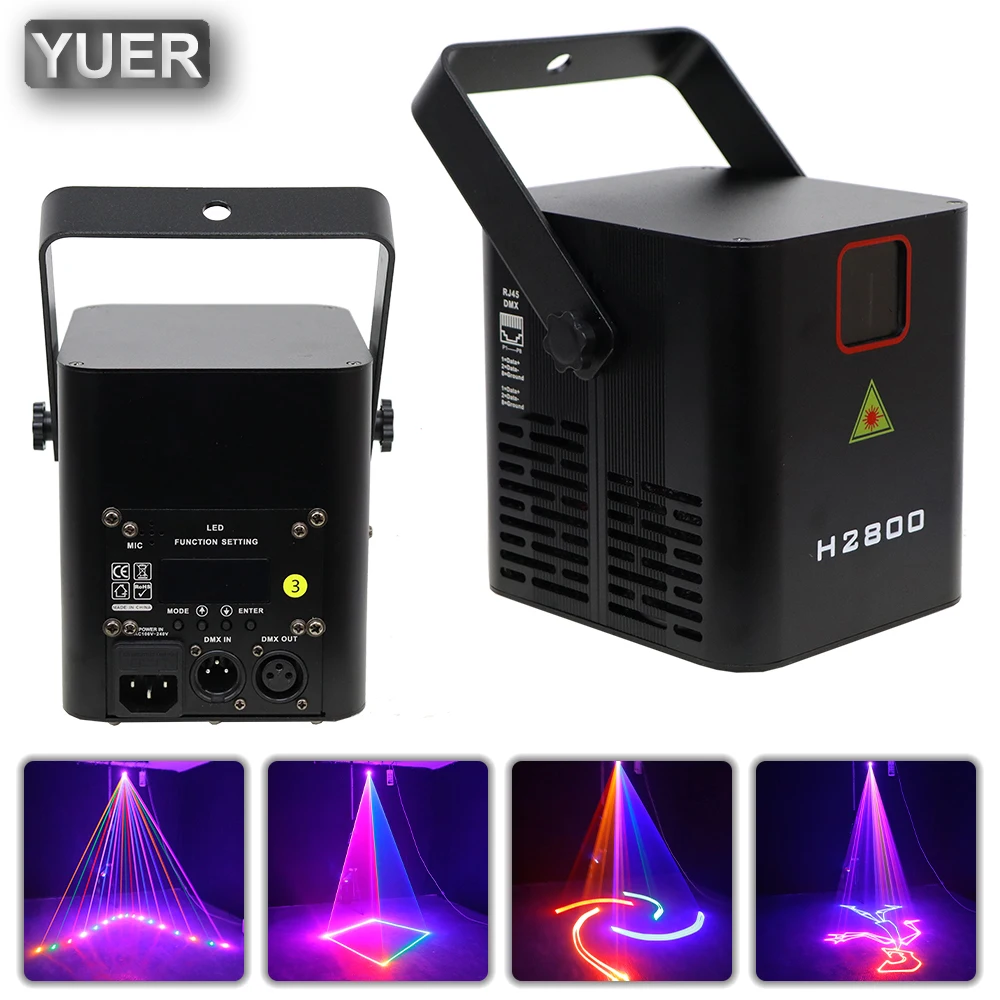 

XLR 2W RGB Beam Scanner Stage Laser Lighting Effect Projector DMX DJ Disco Bar Club Party Dance Wedding Xmas Holiday Show