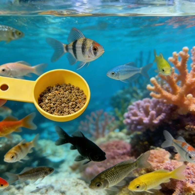 5Pcs Fish Feeding Spoon Set Different Sizes With Hanging Hole Precise Quantitative Design Aquarium Tank Feeding Tool Home Fish