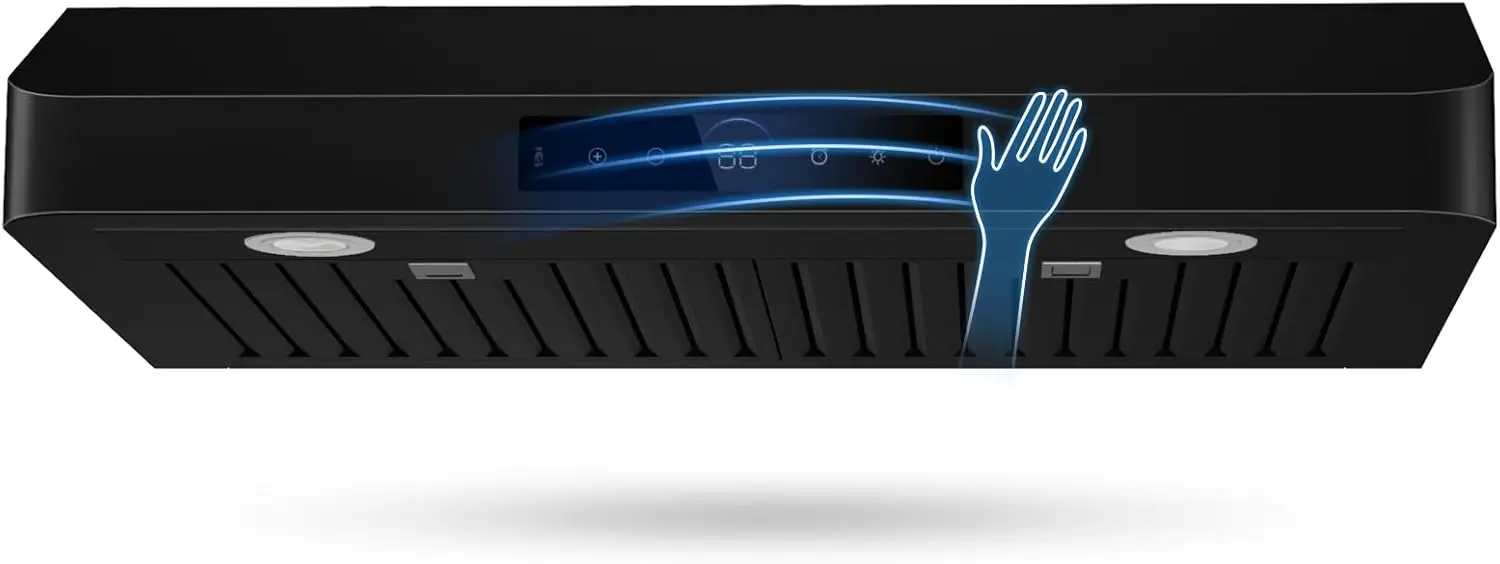 

30 Inch Under Cabinet Ran Hood 1200CFM 4-Speed Kitchen Hood with Touch Control sture Sensing Stainless Steel Kitchen Stove Vent