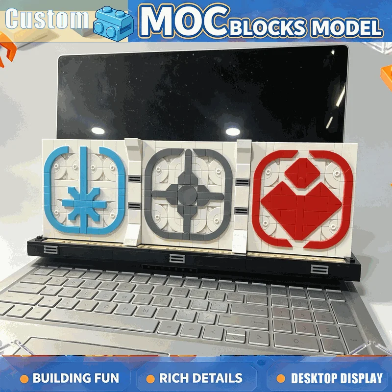 552PCS Display Stand Model With Symbol Badges Building Block Collection Holder Modify Creative DIY Assembly Puzzle Birthday Gift