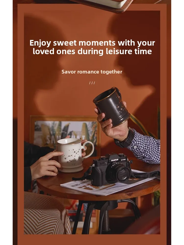 

Cerc Coffee Water Cup Couple Set Birthday Gift for Girlfriend Chinese Sle Handle Cups Men Women Matching Mugs Gift Box