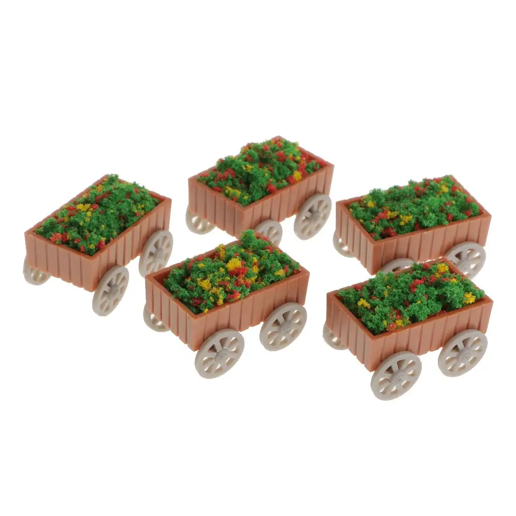 5Pcs Model Rectangle Flowerbed Railway Border Parterre 1:50 O